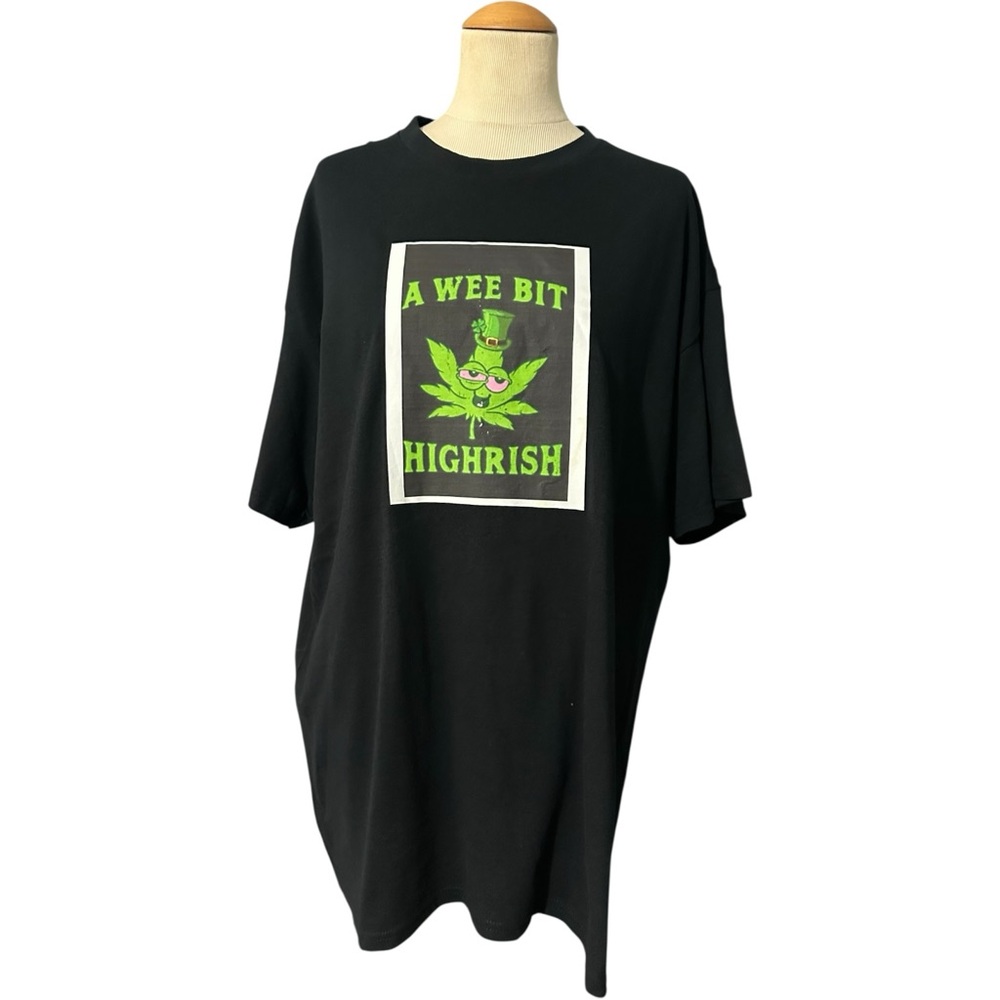 420 St Patrick's Day Highrish Shirt Black Green Size XL